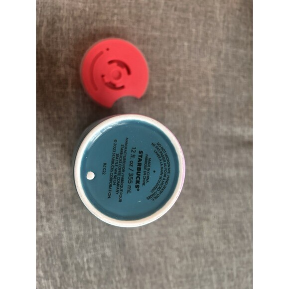 Starbucks Ceramic Tumbler With Lid Multi Color Hearts 12 oz 2023 - Picture 7 of 7